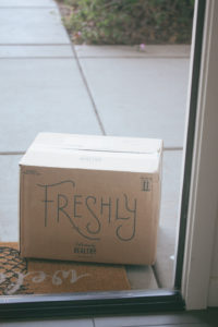 Our Freshly Box Delivery on Porch Our Freshly Box Delivery